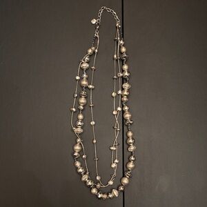 Elegant Silver Beaded Necklace